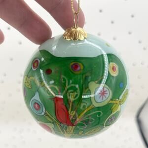 Christmas Ornament - Partriage in A Pear Tree - Vintage Glass